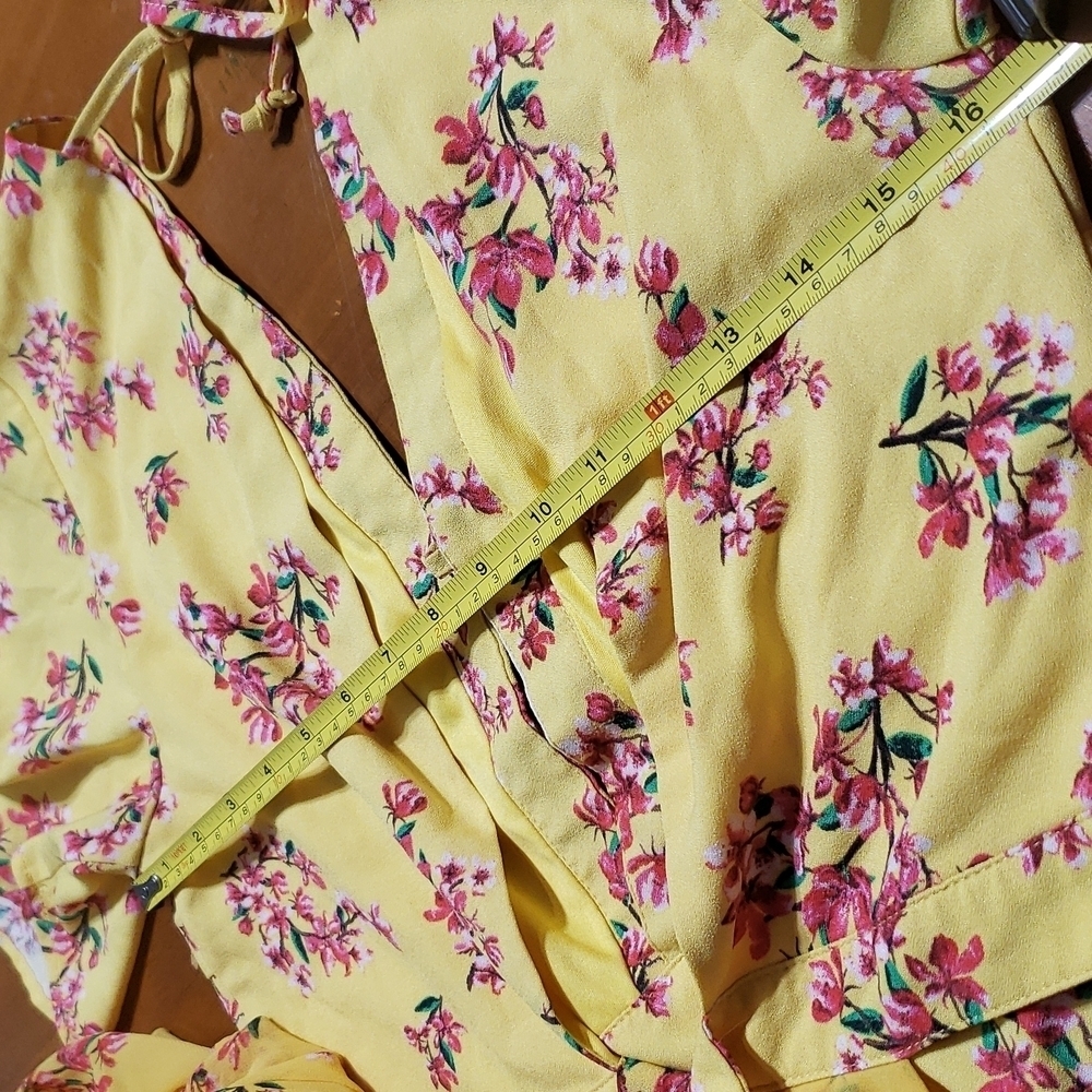XOXO floral yellow High low maxi dress XL - Picture 10 of 16